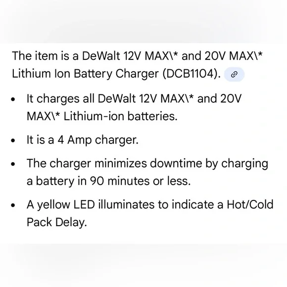 DeWALT 20V MAX Lithium-Ion 3.0Ah Battery with 12V to 20V MAX Charger - Picture 7 of 7